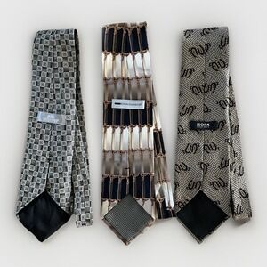Lot of 3 Stafford, Boca Classica, Hugo Boss Neckties Ties‎
